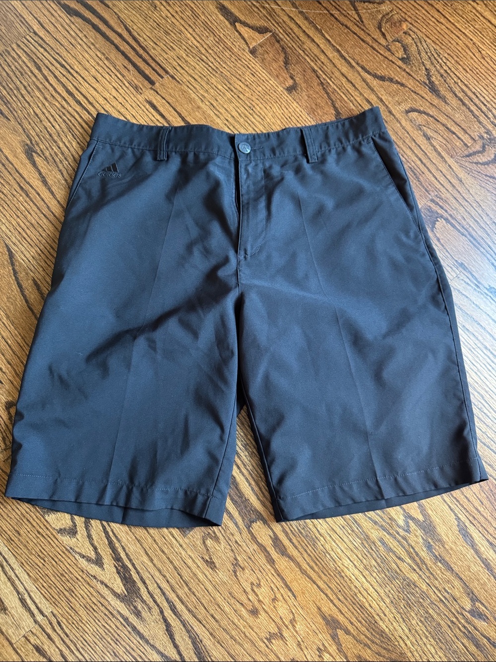 adidas Black Men's Flat Front Performance Shorts